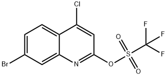 Methanesulfonic acid, 1,1,1-trifluoro-, 7-bromo-4-chloro-2-quinolinyl ester 구조식 이미지