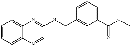 Benzoic acid, 3-[(2-quinoxalinylthio)methyl]-, methyl ester Structure