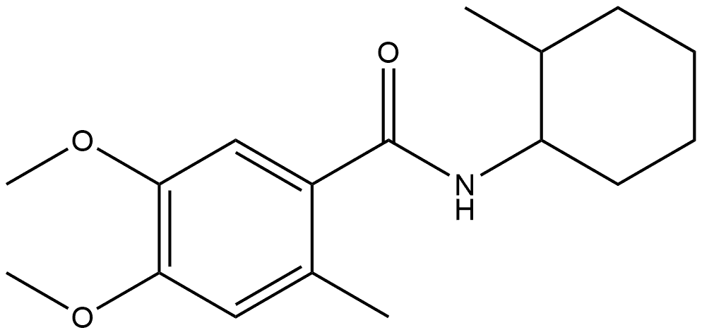 4,5-Dimethoxy-2-methyl-N-(2-methylcyclohexyl)benzamide Structure