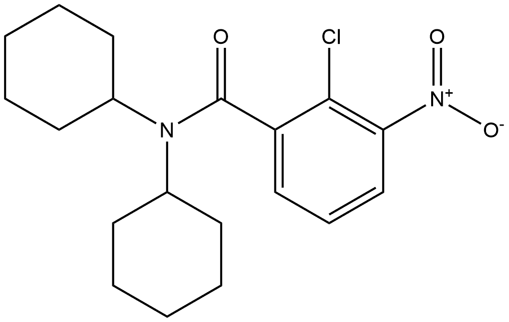 2-chloro-N,N-dicyclohexyl-3-nitrobenzamide Structure