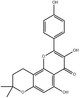 4H,8H-Benzo[1,2-b:3,4-b']dipyran-4-one, 9,10-dihydro-3,5-dihydroxy-2-(4-hydroxyphenyl)-8,8-dimethyl- (9CI) Structure