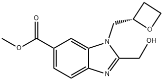 1H-Benzimidazole-6-carboxylic acid, 2-(hydroxymethyl)-1-[(2S)-2-oxetanylmethyl]-, methyl ester Structure