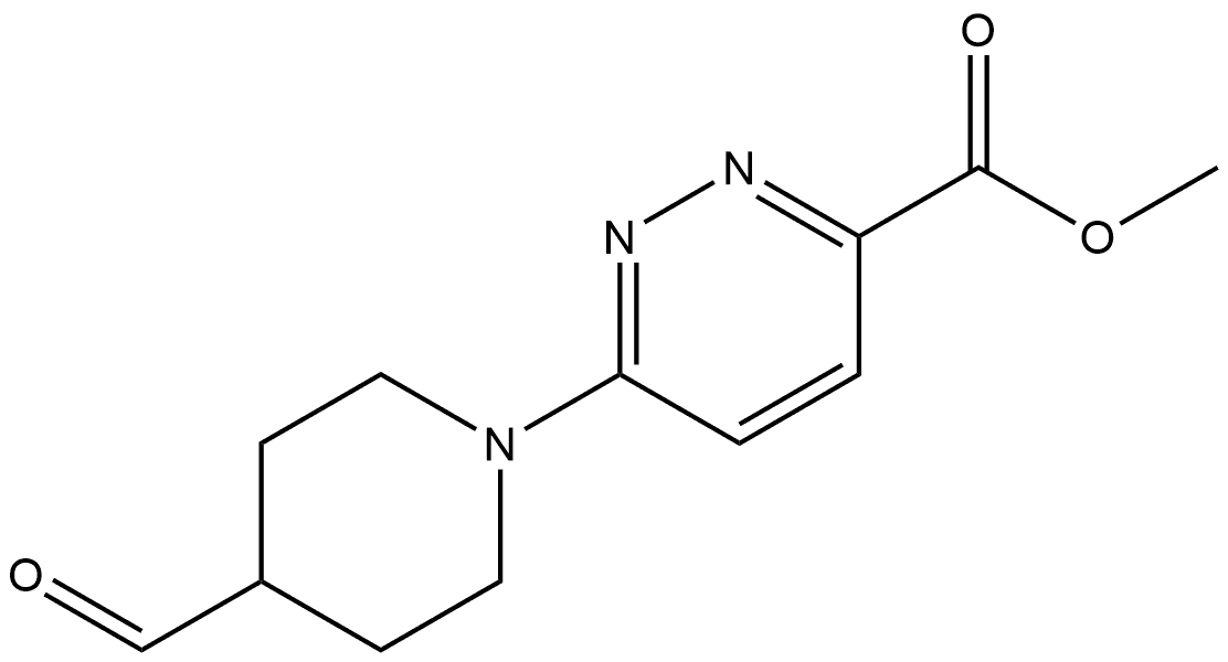 3-Pyridazinecarboxylic acid, 6-(4-formyl-1-piperidinyl)-, methyl ester Structure