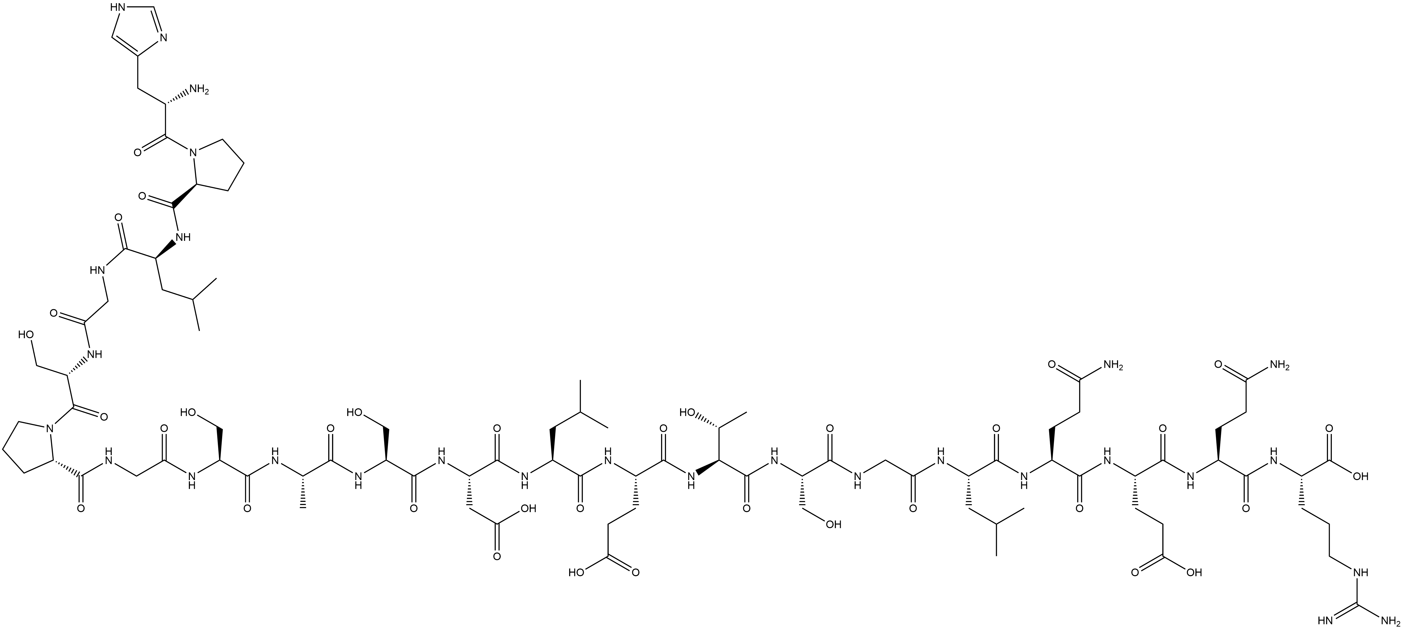 L-Arginine, L-histidyl-L-prolyl-L-leucylglycyl-L-seryl-L-prolylglycyl-L-seryl-L-alanyl-L-seryl-L-α-aspartyl-L-leucyl-L-α-glutamyl-L-threonyl-L-serylglycyl-L-leucyl-L-glutaminyl-L-α-glutamyl-L-glutaminyl- Structure