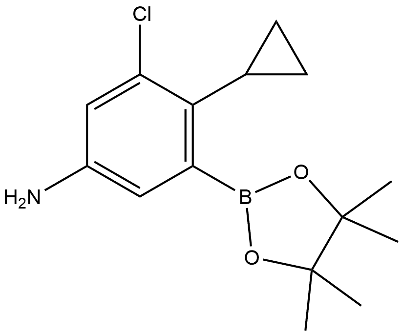 3-Chloro-4-cyclopropyl-5-(4,4,5,5-tetramethyl-1,3,2-dioxaborolan-2-yl)benzenamine Structure