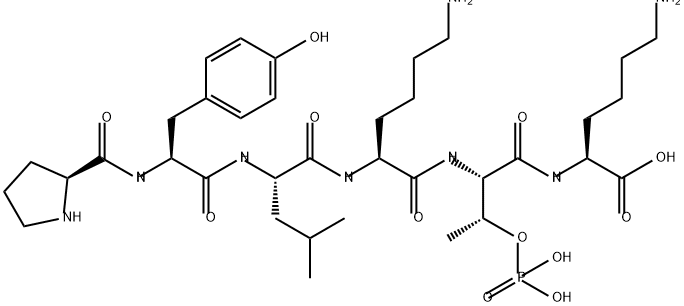 L-Lysine, L-prolyl-O-phosphono-L-tyrosyl-L-leucyl-L-lysyl-L-threonyl- Structure