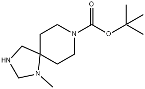 1,3,8-Triazaspiro[4.5]decane-8-carboxylic acid, 1-methyl-, 1,1-dimethylethyl ester Structure