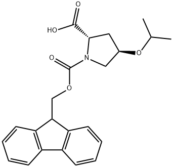 1,2-Pyrrolidinedicarboxylic acid, 4-(1-methylethoxy)-, 1-(9H-fluoren-9-ylmethyl) ester, (2S,4R)- Structure