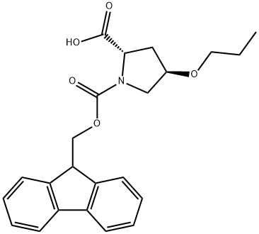 1,2-Pyrrolidinedicarboxylic acid, 4-propoxy-, 1-(9H-fluoren-9-ylmethyl) ester, (2S,4R)- Structure