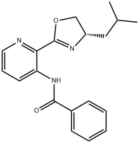 N-[2-[(4S)-4,5-Dihydro-4-(2-methylpropyl)-2-oxazolyl]-3-pyridinyl]benzamide Structure