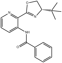 N-[2-[(4S)-4-(1,1-Dimethylethyl)-4,5-dihydro-2-oxazolyl]-3-pyridinyl]benzamide Structure