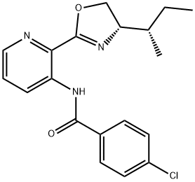 4-Chloro-N-[2-[(4S)-4,5-dihydro-4-[(1S)-1-methylpropyl]-2-oxazolyl]-3-pyridinyl]benzamide Structure