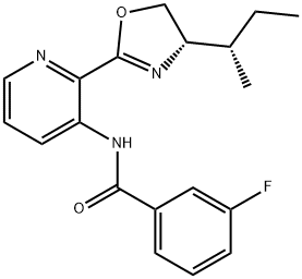 N-[2-[(4S)-4,5-Dihydro-4-[(1S)-1-methylpropyl]-2-oxazolyl]-3-pyridinyl]-3-fluorobenzamide Structure