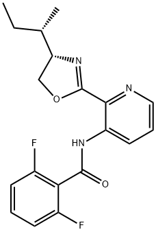 N-[2-[(4S)-4,5-Dihydro-4-[(1S)-1-methylpropyl]-2-oxazolyl]-3-pyridinyl]-2,6-difluorobenzamide Structure