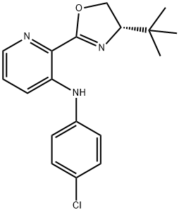 N-(4-Chlorophenyl)-2-[(4S)-4-(1,1-dimethylethyl)-4,5-dihydro-2-oxazolyl]-3-pyridinamine Structure