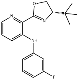 2-[(4S)-4-(1,1-Dimethylethyl)-4,5-dihydro-2-oxazolyl]-N-(3-fluorophenyl)-3-pyridinamine Structure