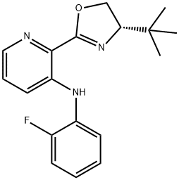 2-[(4S)-4-(1,1-Dimethylethyl)-4,5-dihydro-2-oxazolyl]-N-(2-fluorophenyl)-3-pyridinamine Structure