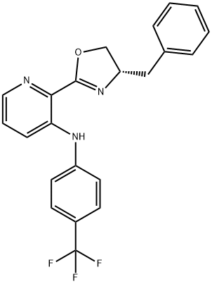 2-[(4S)-4,5-Dihydro-4-(phenylmethyl)-2-oxazolyl]-N-[4-(trifluoromethyl)phenyl]-3-pyridinamine Structure