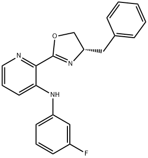 2-[(4S)-4,5-Dihydro-4-(phenylmethyl)-2-oxazolyl]-N-(3-fluorophenyl)-3-pyridinamine Structure