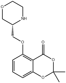 4H-1,3-Benzodioxin-4-one, 2,2-dimethyl-5-[(3S)-3-morpholinylmethoxy]- Structure