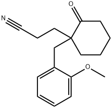 Cyclohexanepropanenitrile, 1-[(2-methoxyphenyl)methyl]-2-oxo- Structure
