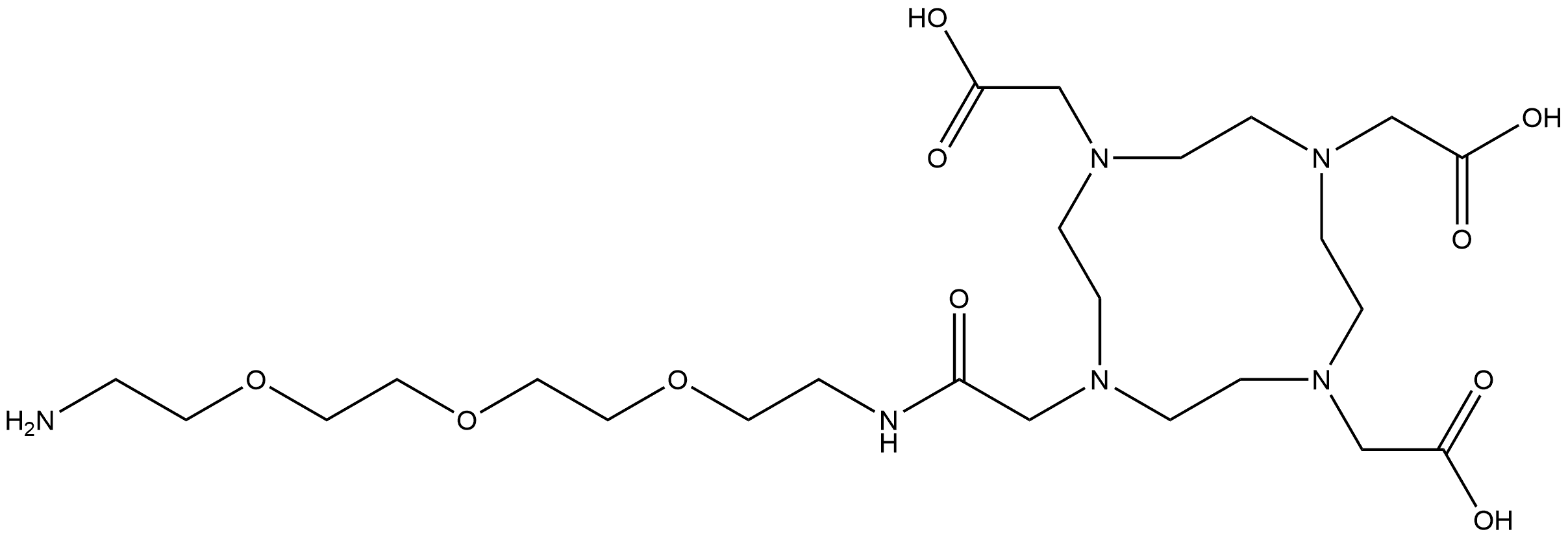 2,2',2''-(10-(14-amino-2-oxo-6,9,12-trioxa-3-azatetradecyl)-1,4,7,10-tetraazacyclododecane-1,4,7-triyl)triacetic acid Structure