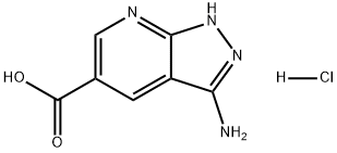 1H-Pyrazolo[3,4-b]pyridine-5-carboxylic acid, 3-amino-, hydrochloride (1:1) Structure