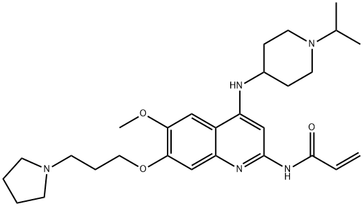N-[6-Methoxy-4-[[1-(1-methylethyl)-4-piperidinyl]amino]-7-[3-(1-pyrrolidinyl)propoxy]-2-quinolinyl]-2-propenamide Structure