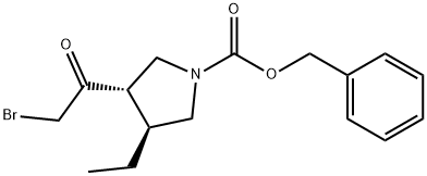 1-Pyrrolidinecarboxylic acid, 3-(2-bromoacetyl)-4-ethyl-, phenylmethyl ester, (3S,4S)- 구조식 이미지