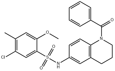 Benzenesulfonamide, N-(1-benzoyl-1,2,3,4-tetrahydro-6-quinolinyl)-5-chloro-2-methoxy-4-methyl- Structure