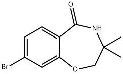 8-Bromo-3,4-dihydro-3,3-dimethyl-1,4-benzoxazepin-5(2H)-one Structure