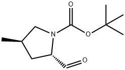 1-Pyrrolidinecarboxylic acid, 2-formyl-4-methyl-, 1,1-dimethylethyl ester, (2S,4R)- 구조식 이미지