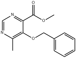 4-Pyrimidinecarboxylic acid, 6-methyl-5-(phenylmethoxy)-, methyl ester Structure