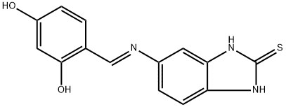 2H-Benzimidazole-2-thione, 5-[[(2,4-dihydroxyphenyl)methylene]amino]-1,3-dihydro- Structure