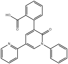 Benzoic acid, 2-(1',6'-dihydro-6'-oxo-1'-phenyl[2,3'-bipyridin]-5'-yl)- Structure