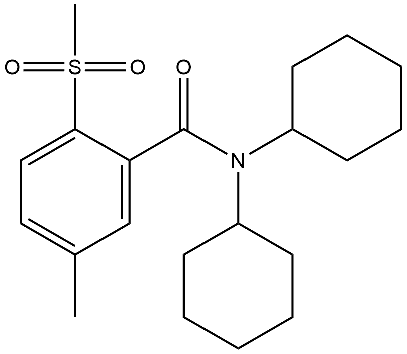 N,N-Dicyclohexyl-5-methyl-2-(methylsulfonyl)benzamide Structure