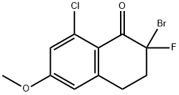 2-Bromo-8-chloro-2-fluoro-6-methoxy-3,4-dihydronaphthalen-1(2H)-one Structure