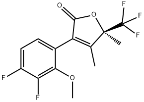 2(5H)-Furanone, 3-(3,4-difluoro-2-methoxyphenyl)-4,5-dimethyl-5-(trifluoromethyl)-, (5R)- 구조식 이미지