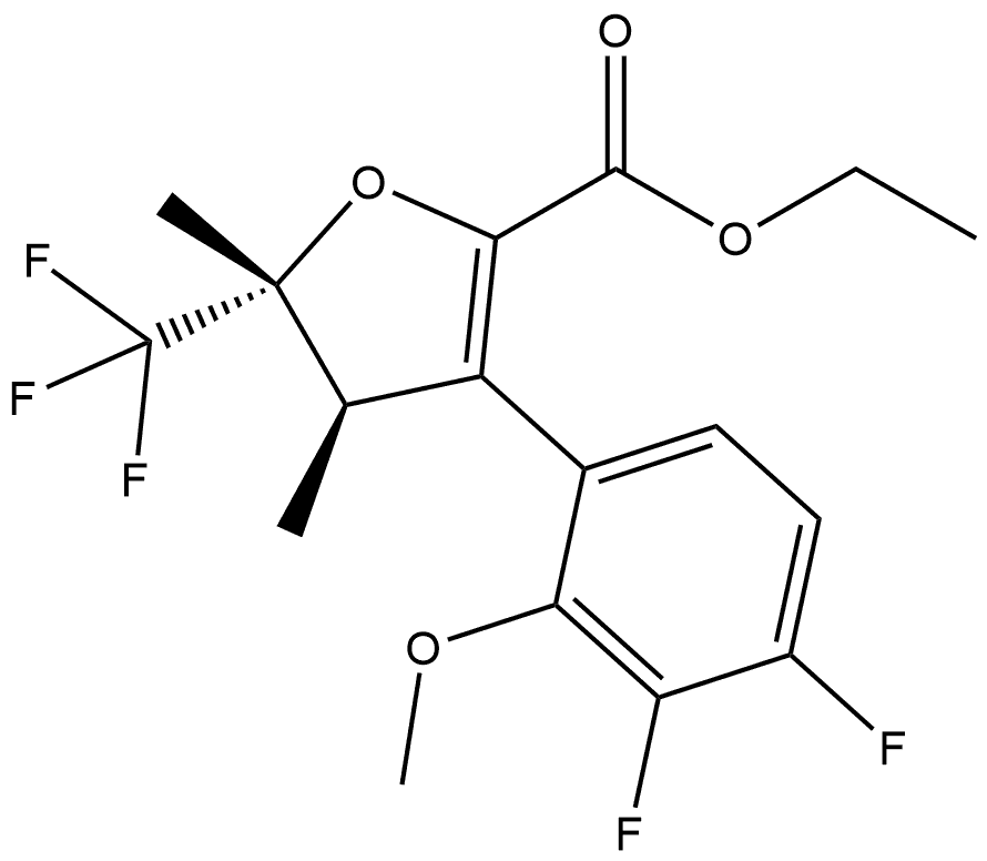 ethyl rac-(4R,5R)-3-(3,4-difluoro-2-methoxyphenyl)-4,5-dimethyl-5-(trifluoromethyl)-4,5-dihydrofuran-2-carboxylate Structure