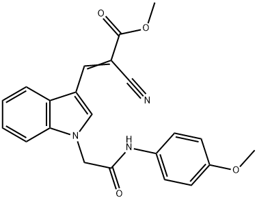 2-Propenoic acid, 2-cyano-3-[1-[2-[(4-methoxyphenyl)amino]-2-oxoethyl]-1H-indol-3-yl]-, methyl ester Structure