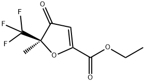 2-Furancarboxylic acid, 4,5-dihydro-5-methyl-4-oxo-5-(trifluoromethyl)-, ethyl ester, (5R)- 구조식 이미지