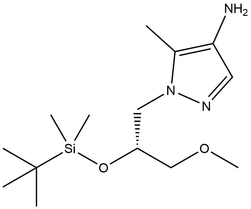 1-[(2R)-2-[(tert-butyldimethylsilyl)oxy]-3-methoxypropyl]-5-methyl-1H-pyrazol-4-amine Structure