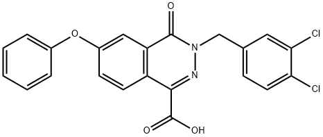 1-Phthalazinecarboxylic acid, 3-[(3,4-dichlorophenyl)methyl]-3,4-dihydro-4-oxo-6-phenoxy- Structure
