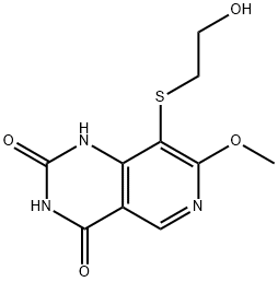 Pyrido[4,3-d]pyrimidine-2,4(1H,3H)-dione, 8-[(2-hydroxyethyl)thio]-7-methoxy- Structure