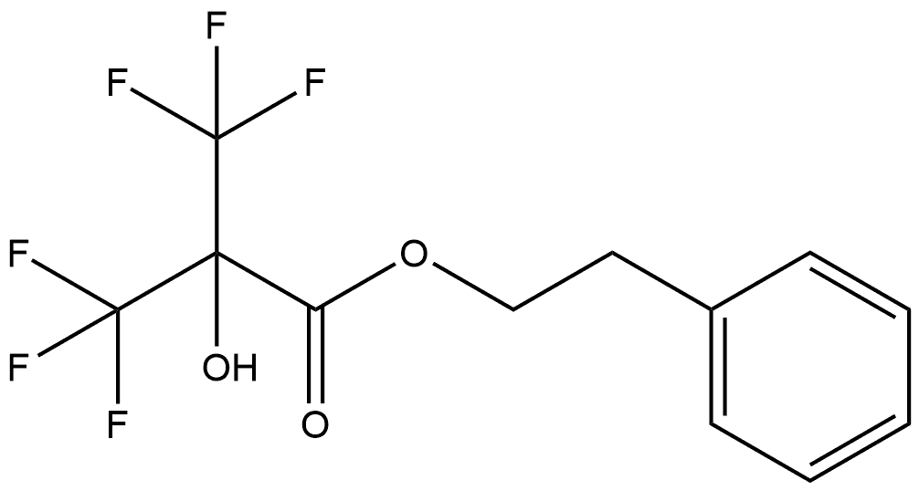 2-Phenylethyl 3,3,3-trifluoro-2-hydroxy-2-(trifluoromethyl)propanoate (ACI) Structure