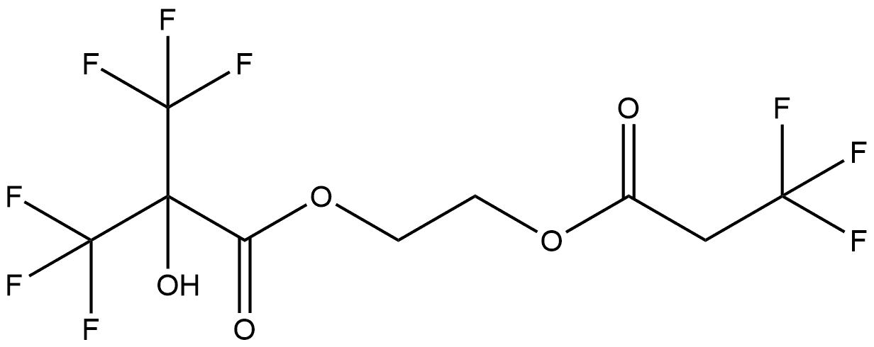 2-(3,3,3-Trifluoro-1-oxopropoxy)ethyl 3,3,3-trifluoro-2-hydroxy-2-(trifluoromethyl)propanoate (ACI) Structure