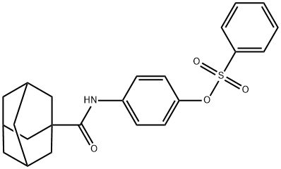 Tricyclo[3.3.1.13,7]decane-1-carboxamide, N-[4-[(phenylsulfonyl)oxy]phenyl]- Structure