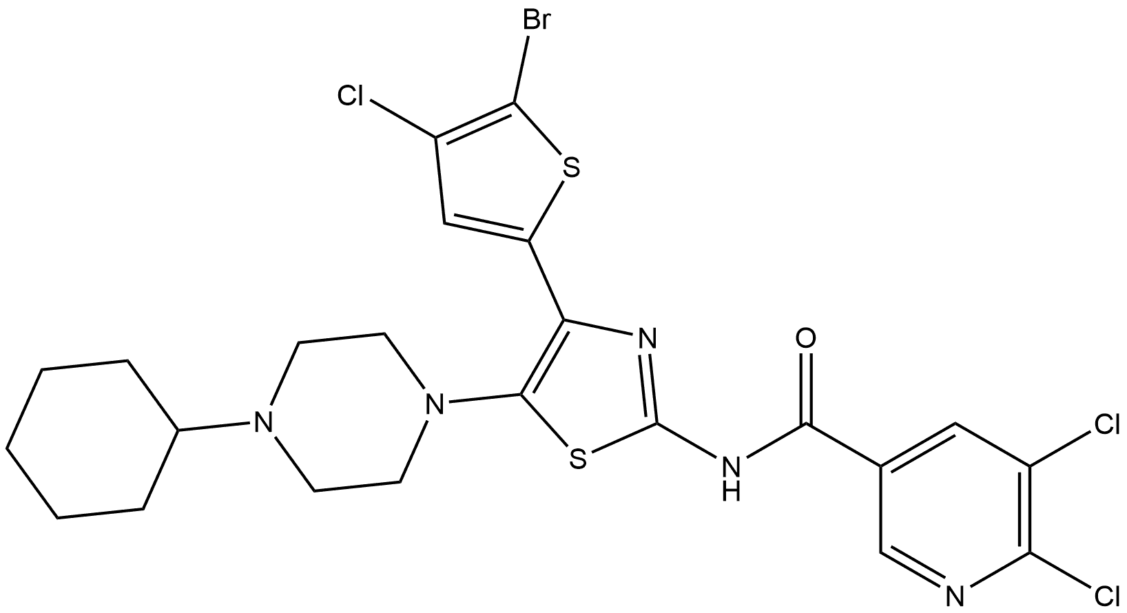 5-Bromo-4-(4-chlorothiophen-2-yl)thiazol-2-amine Structure