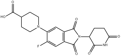 1-[2-(2,6-Dioxo-3-piperidinyl)-6-fluoro-2,3-dihydro-1,3-dioxo-1H-isoindol-5-yl]-4-piperidinecarboxylic acid Structure