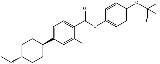 4-(trans-4-Ethylcyclohexyl)-2-fluorbenzoesure-, (4-trifluormethoxyphenylester Structure